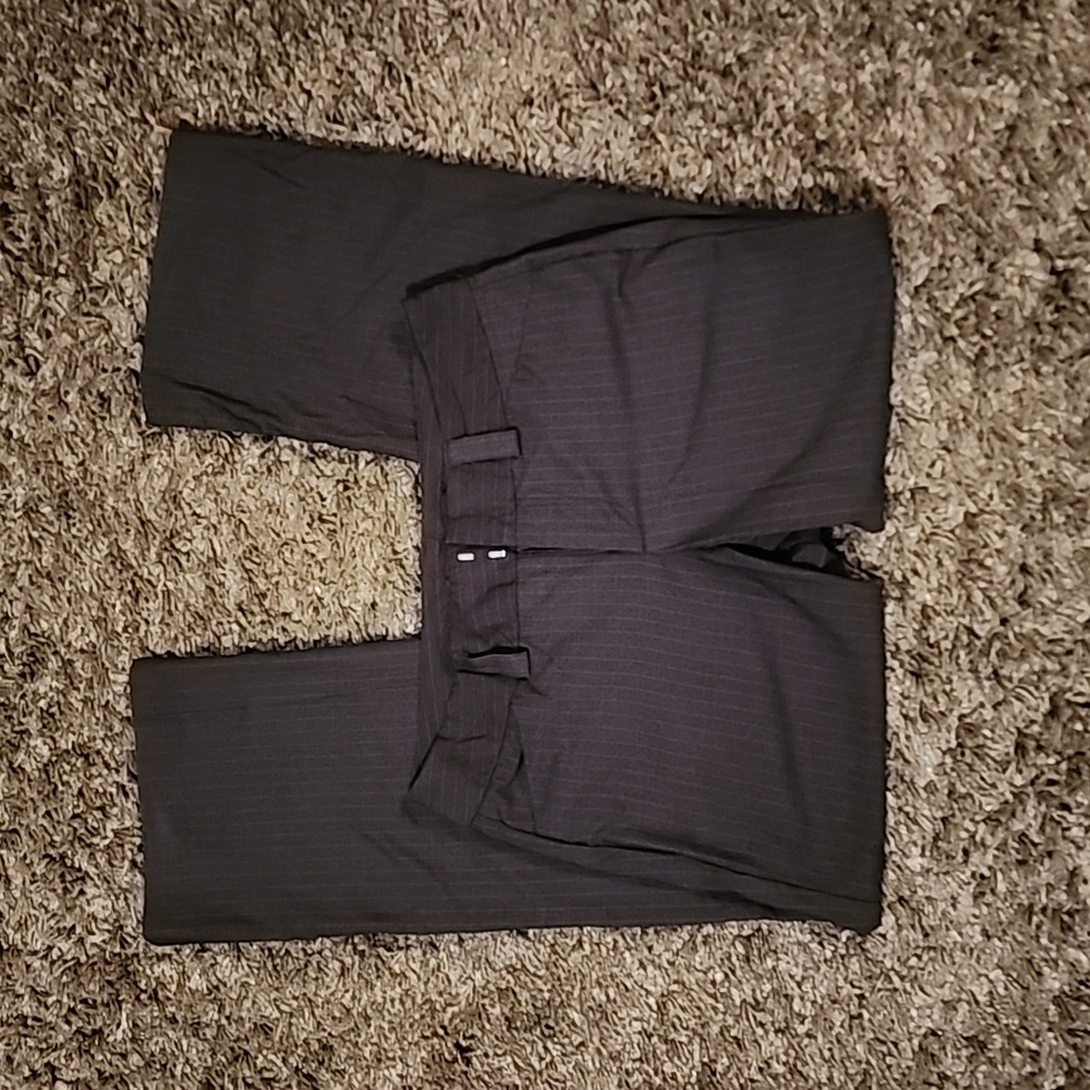 Gap Curvy Fit Flared Leg Pant 6S Grey with Dark Pinstripe